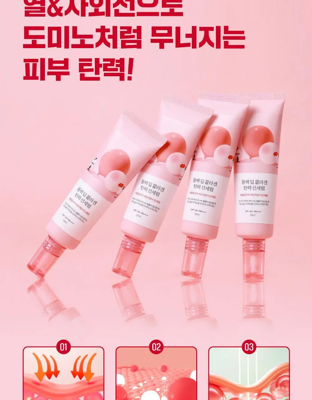 [1+1] 라운드랩 동백 딥 콜라겐 탄력 선세럼 50ml+50ml 세트 기획 상세페이지 5